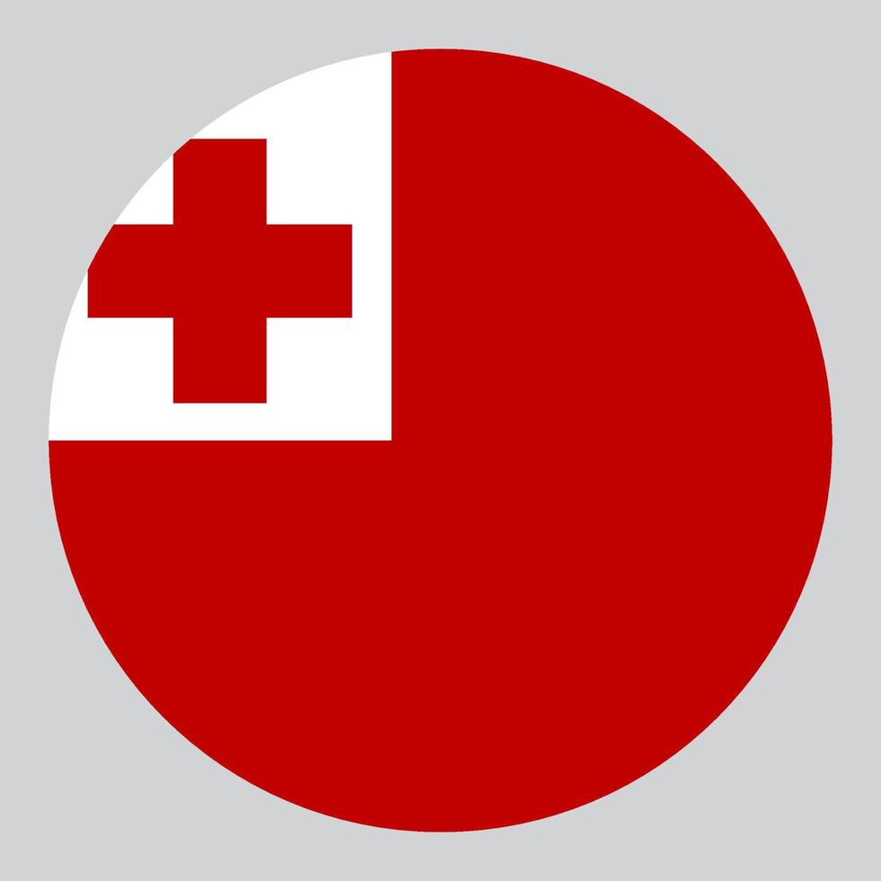 flat circle shaped Illustration of Tonga flag vector