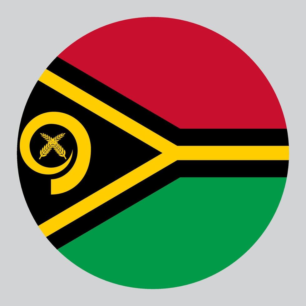 flat circle shaped Illustration of Vanuatu flag vector