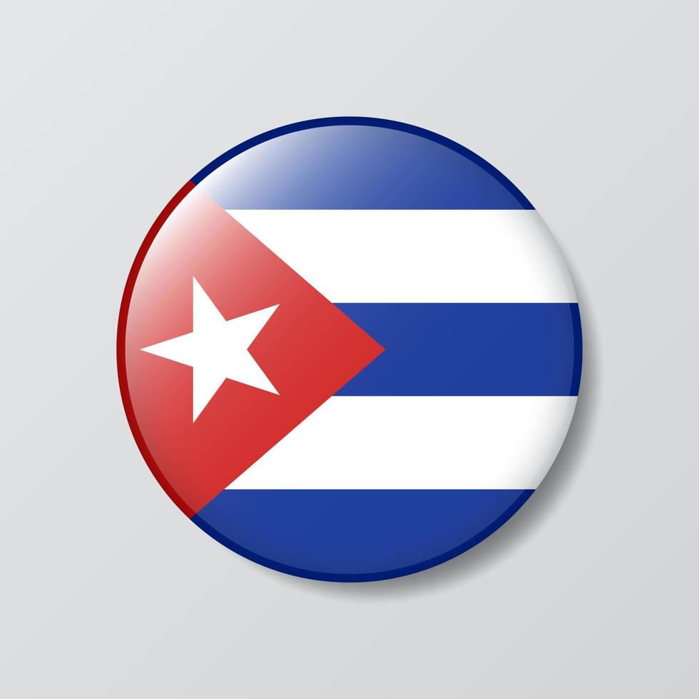 glossy button circle shaped Illustration of Cuba flag vector