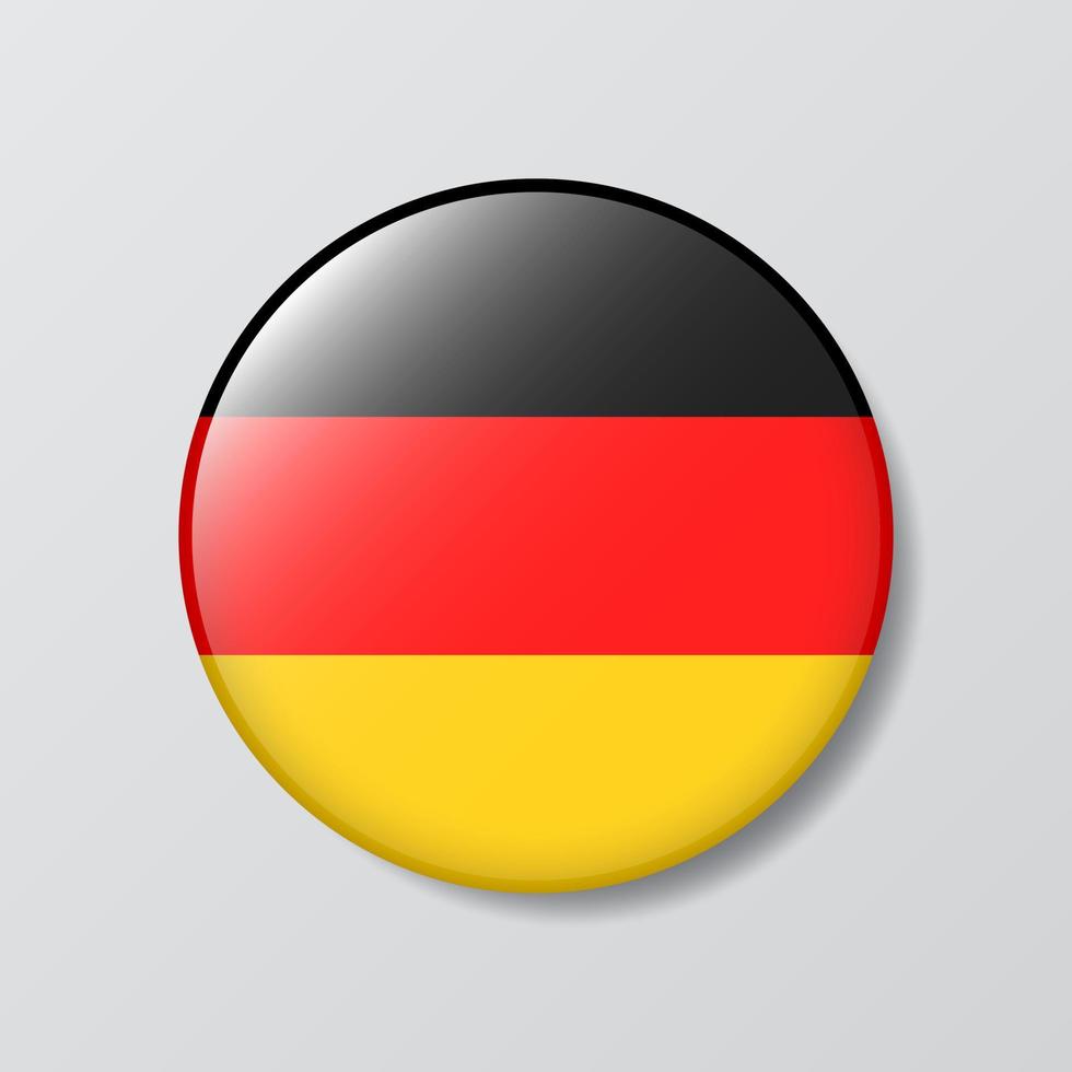 botón brillante ilustración en forma de círculo de la bandera de alemania vector