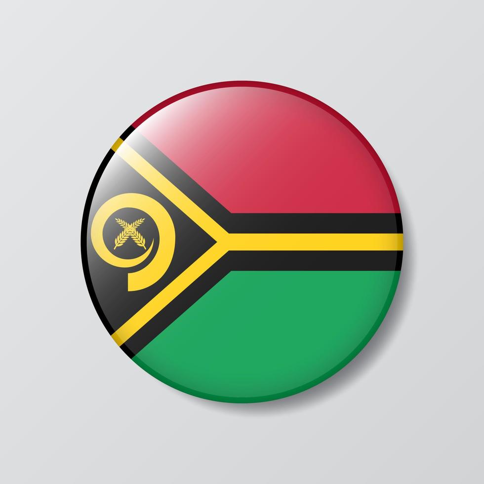 glossy button circle shaped Illustration of Vanuatu flag vector