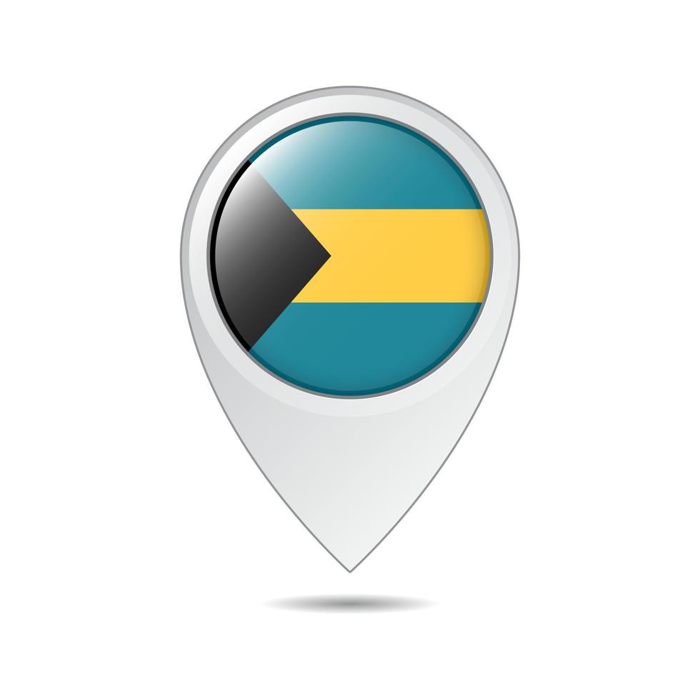 map location tag of Bahamas flag vector