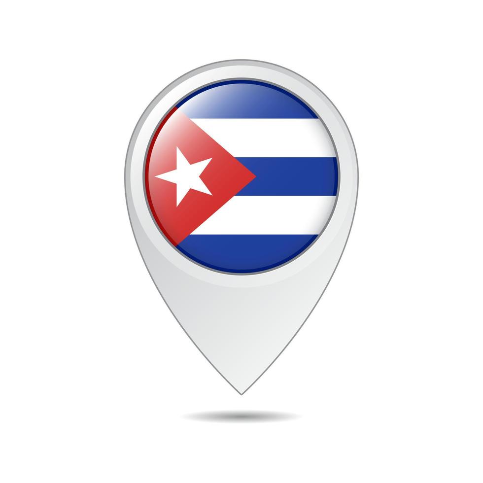 map location tag of Cuba flag vector