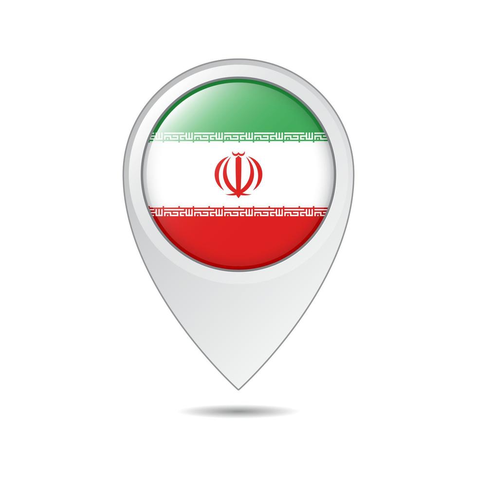 map location tag of Iran flag vector