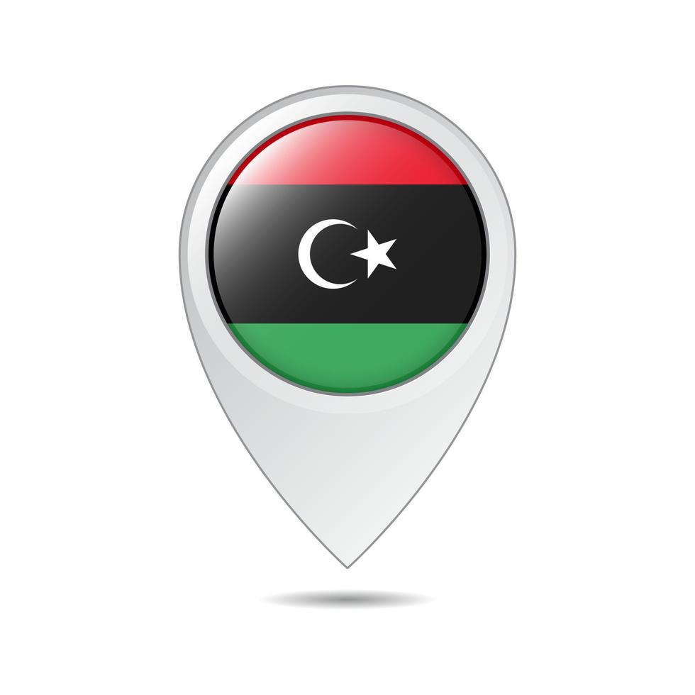 map location tag of Libya flag vector