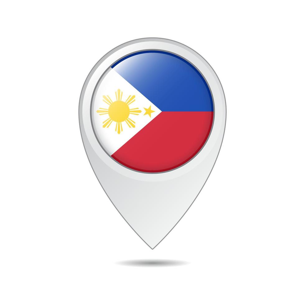 etiqueta de ubicación del mapa de la bandera de filipinas vector