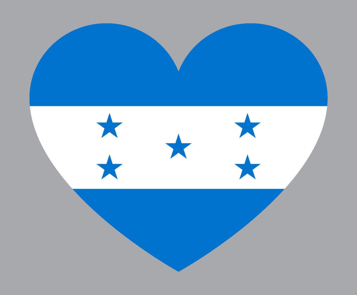 flat heart shaped Illustration of Honduras flag vector