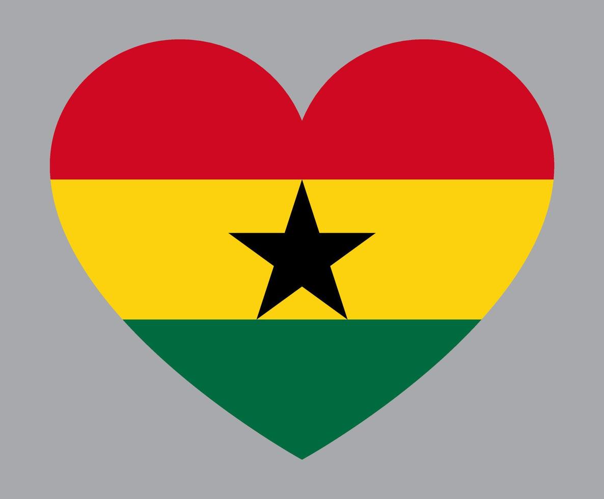 flat heart shaped Illustration of Ghana flag vector