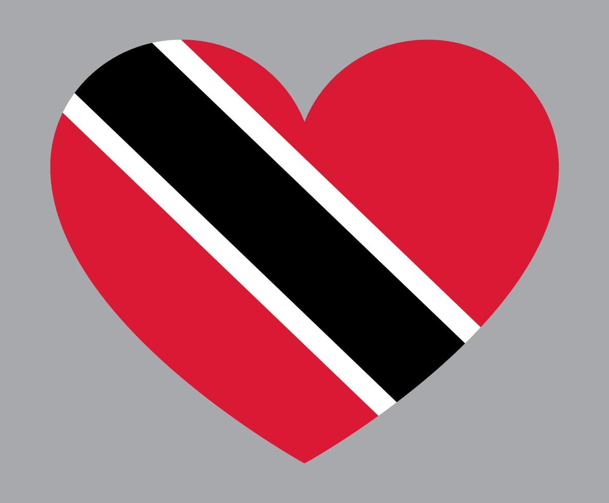 flat heart shaped Illustration of Trinidad and Tobago flag vector