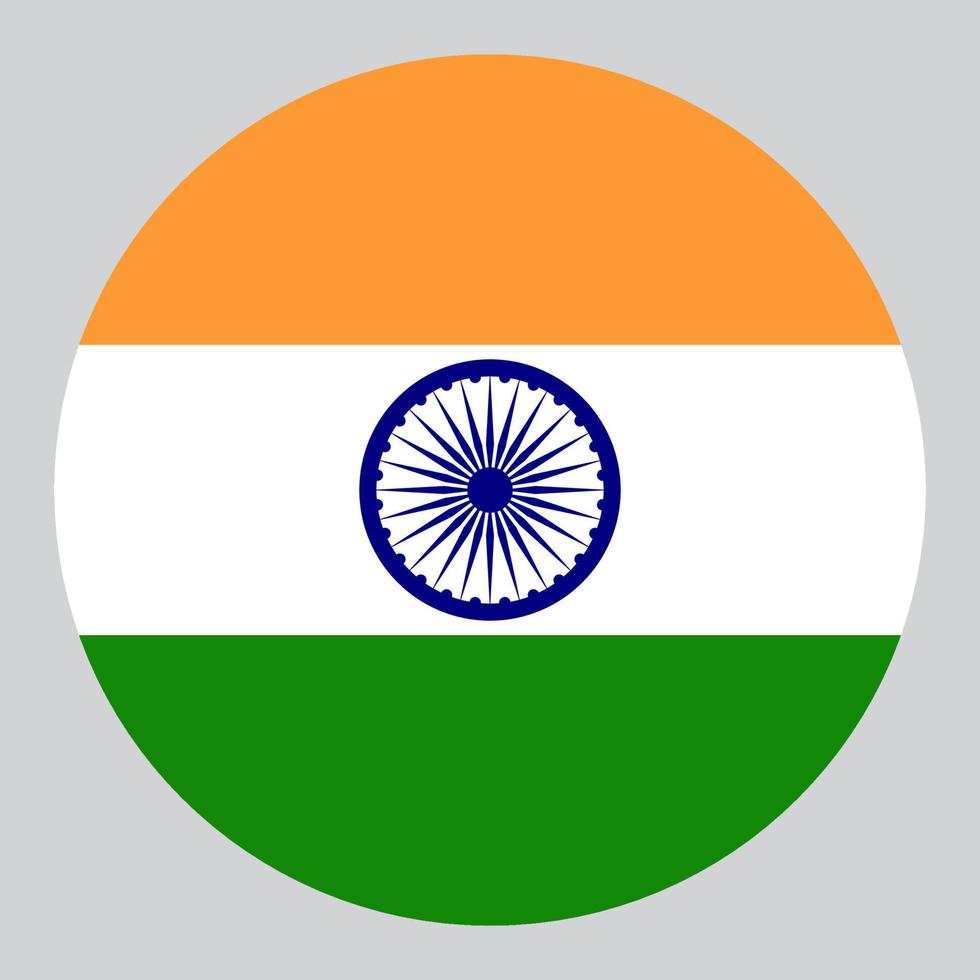 flat circle shaped Illustration of India flag vector