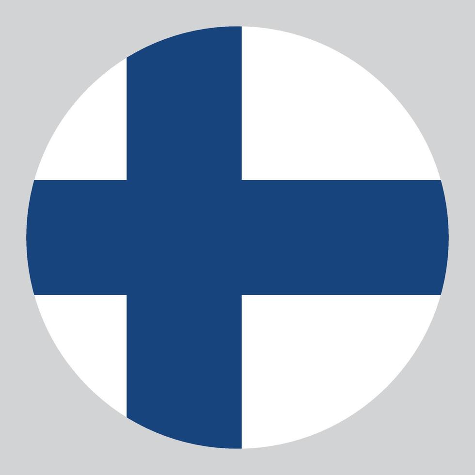 flat circle shaped Illustration of Finland flag vector