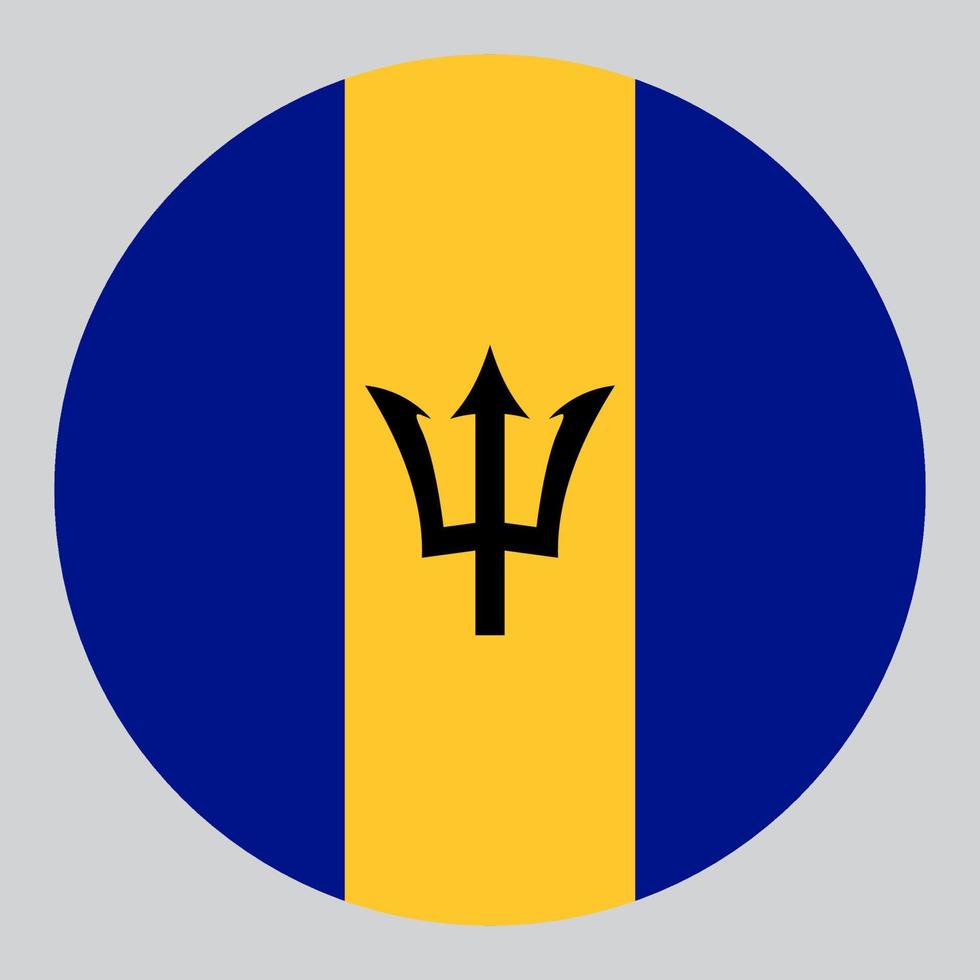 flat circle shaped Illustration of Barbados flag vector