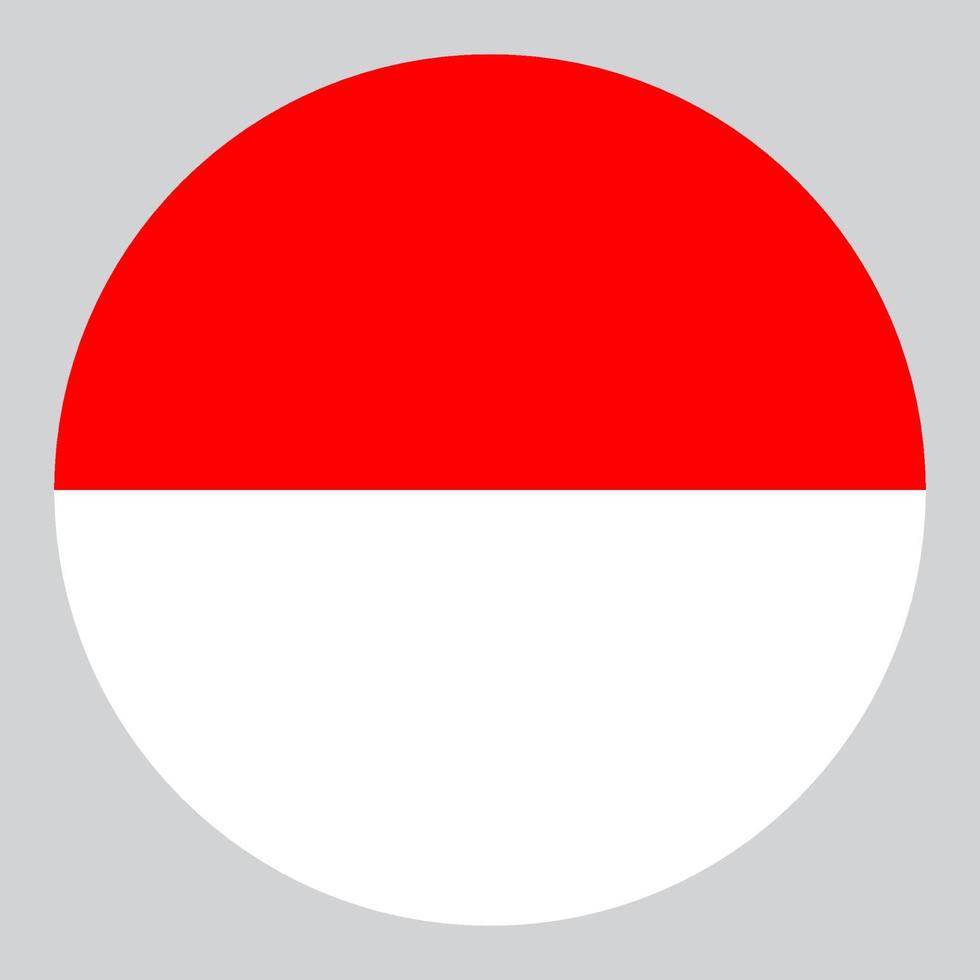 flat circle shaped Illustration of Indonesia flag vector