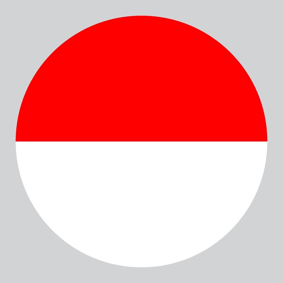 flat circle shaped Illustration of Indonesia flag vector