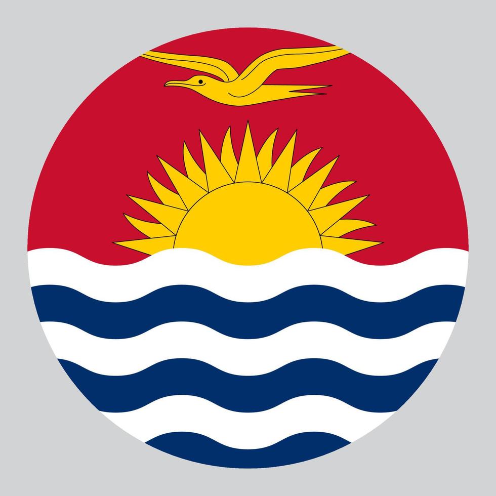 flat circle shaped Illustration of Kiribati flag vector