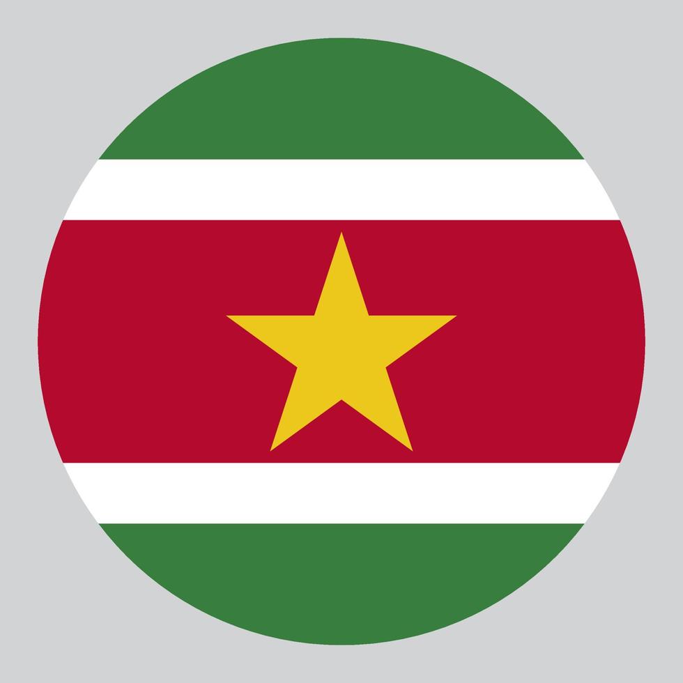flat circle shaped Illustration of Suriname flag vector