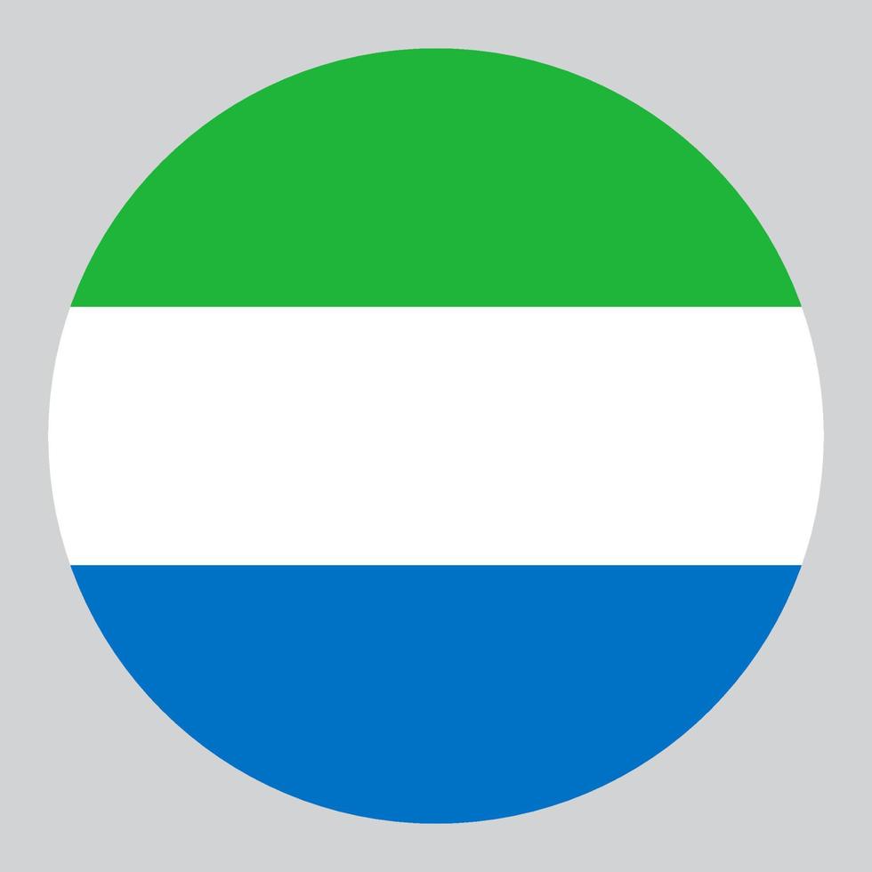 flat circle shaped Illustration of Sierra Leone flag vector