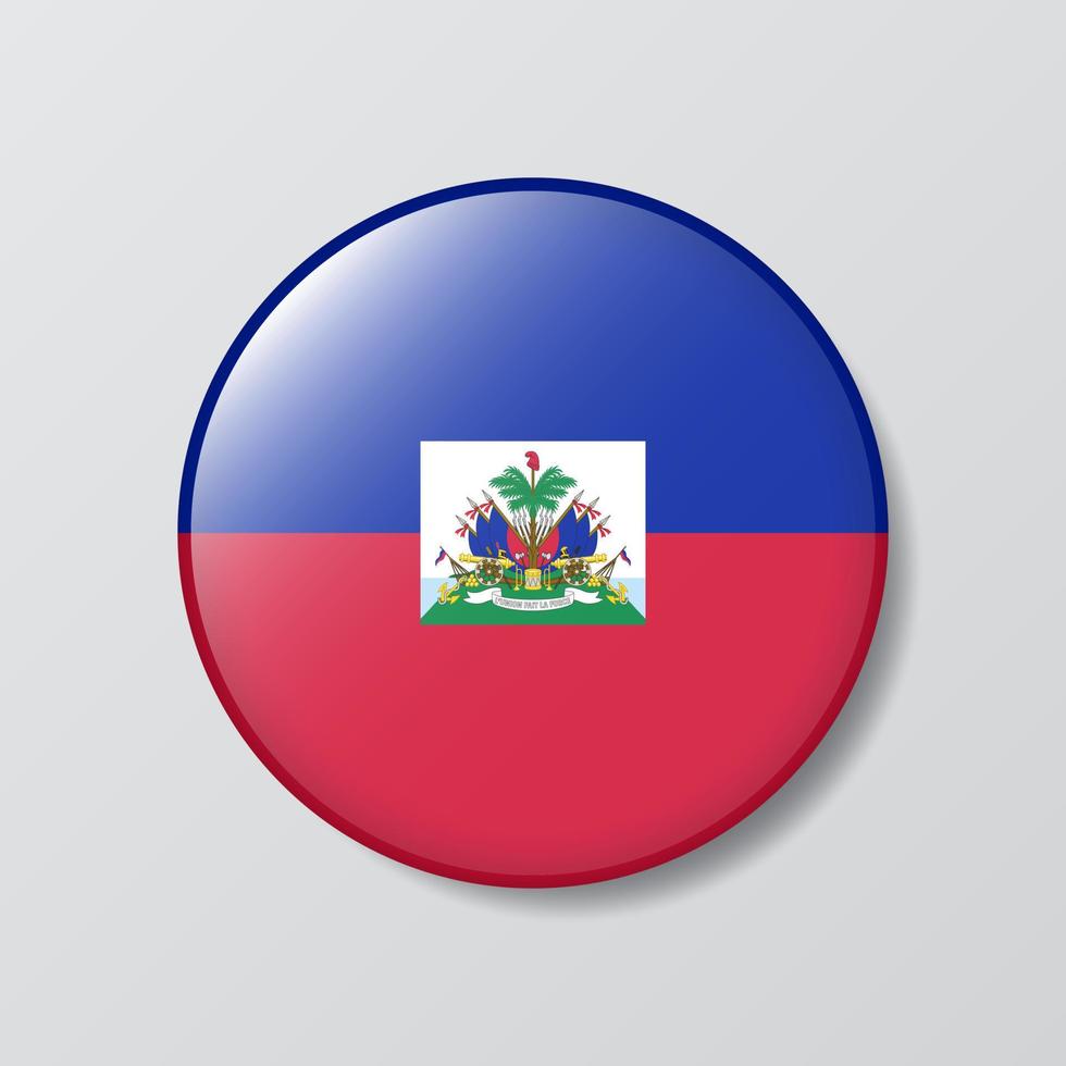 glossy button circle shaped Illustration of Haiti flag vector