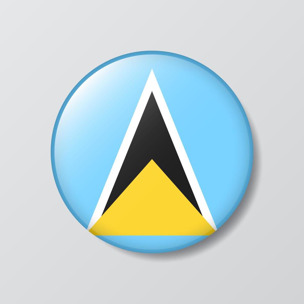glossy button circle shaped Illustration of Saint Lucia flag vector