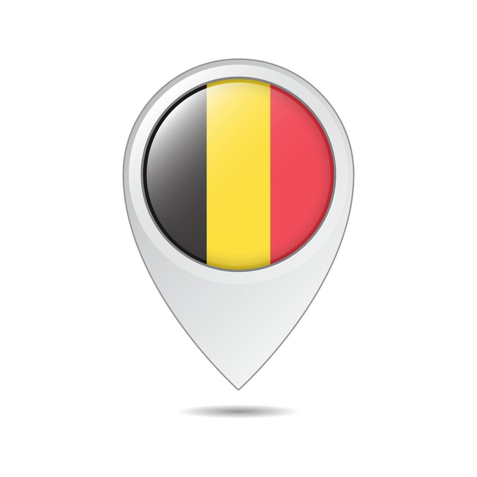 map location tag of Belgium flag vector