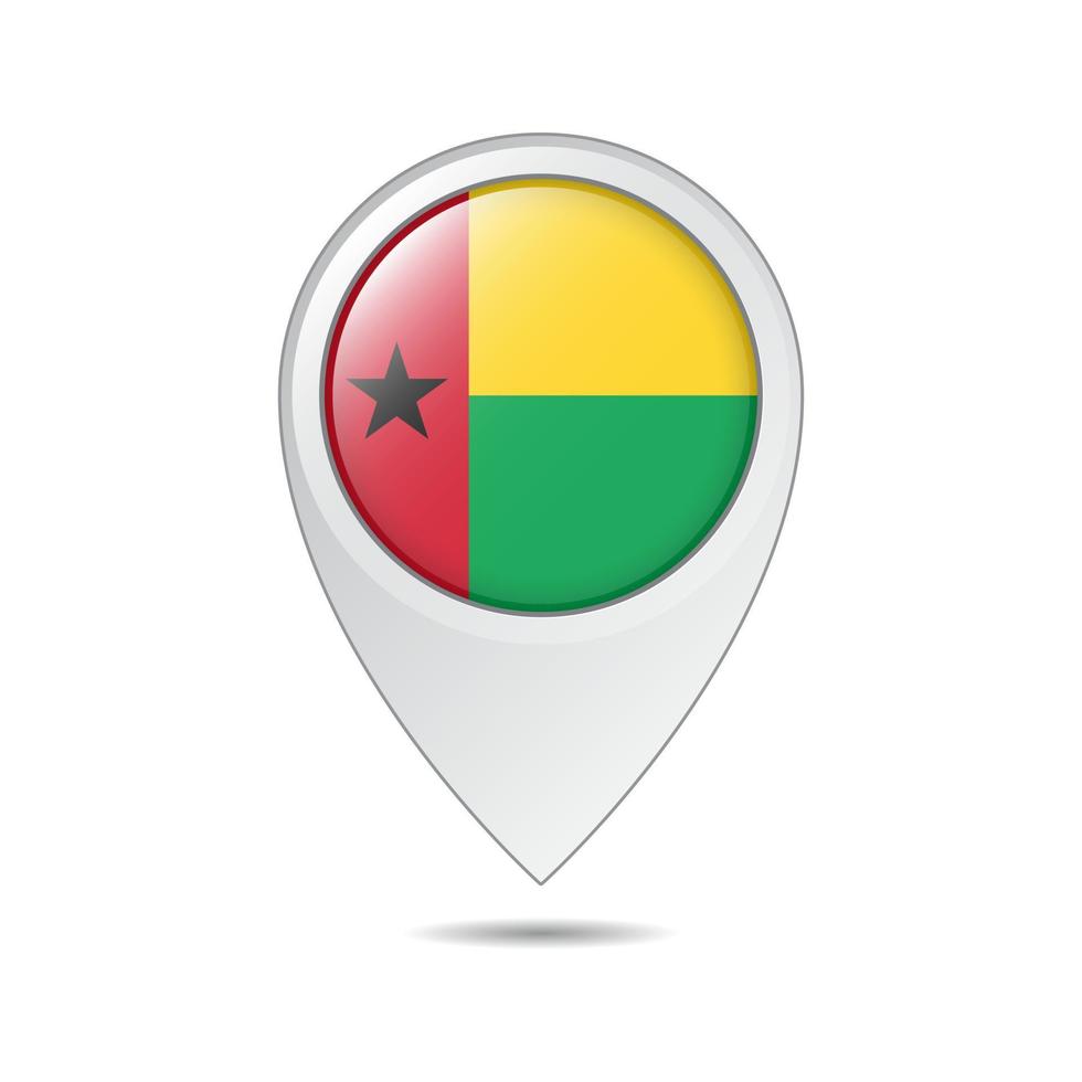 etiqueta de ubicación del mapa de la bandera de guinea bissau vector