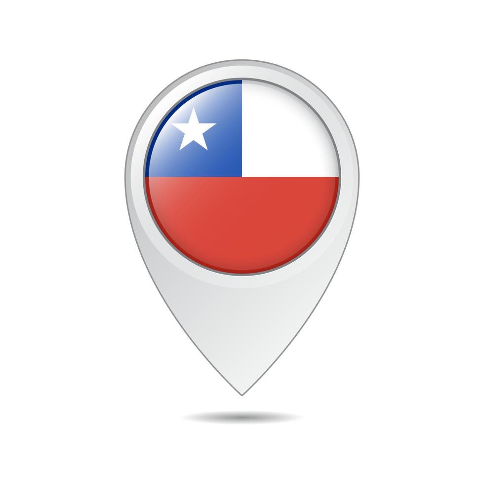 map location tag of Chile flag vector