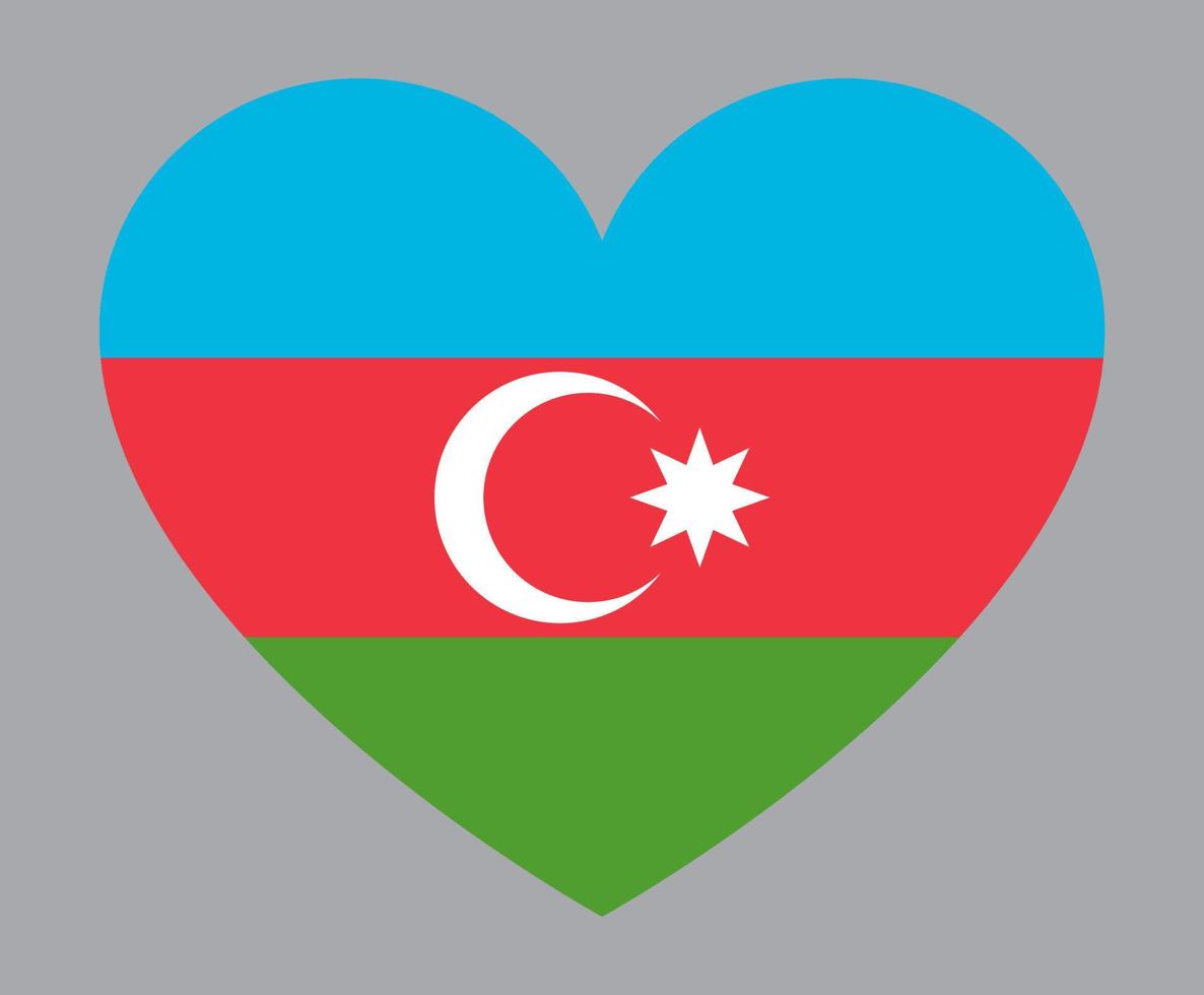 flat heart shaped Illustration of Azerbaijan flag vector