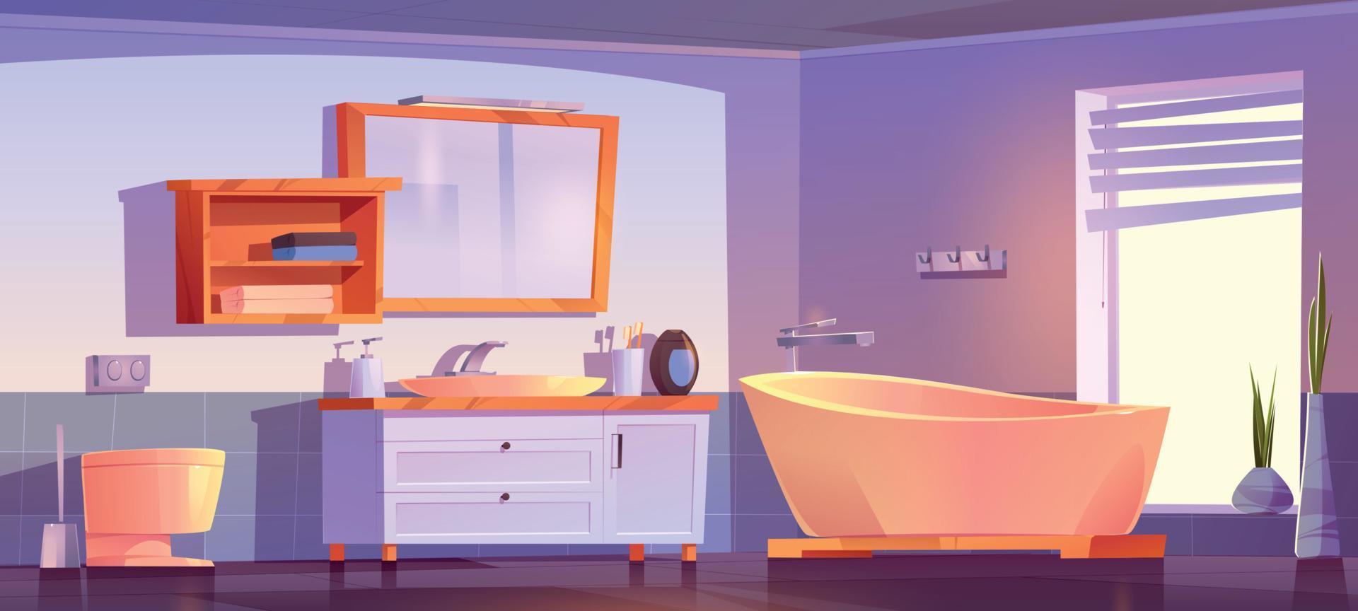 Cartoon bathroom interior design vector