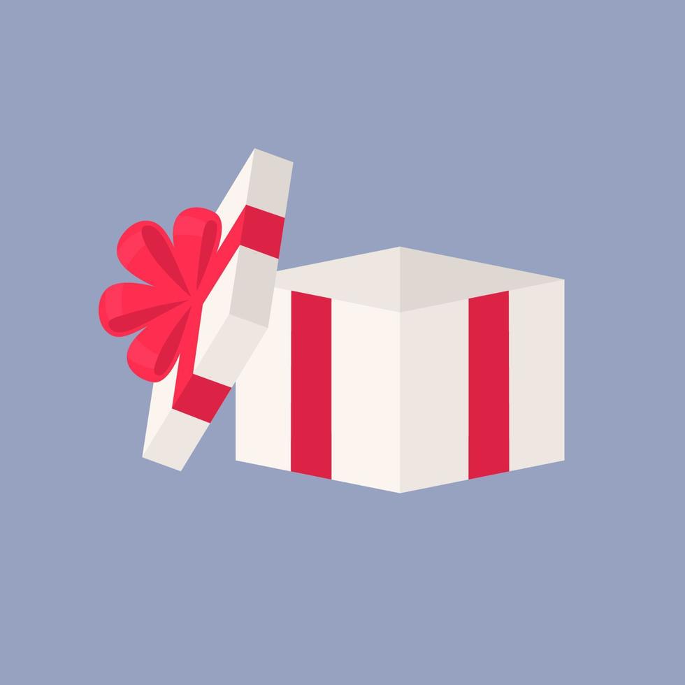 caja de regalo en blanco de colores en diseño plano para usar como banner vector