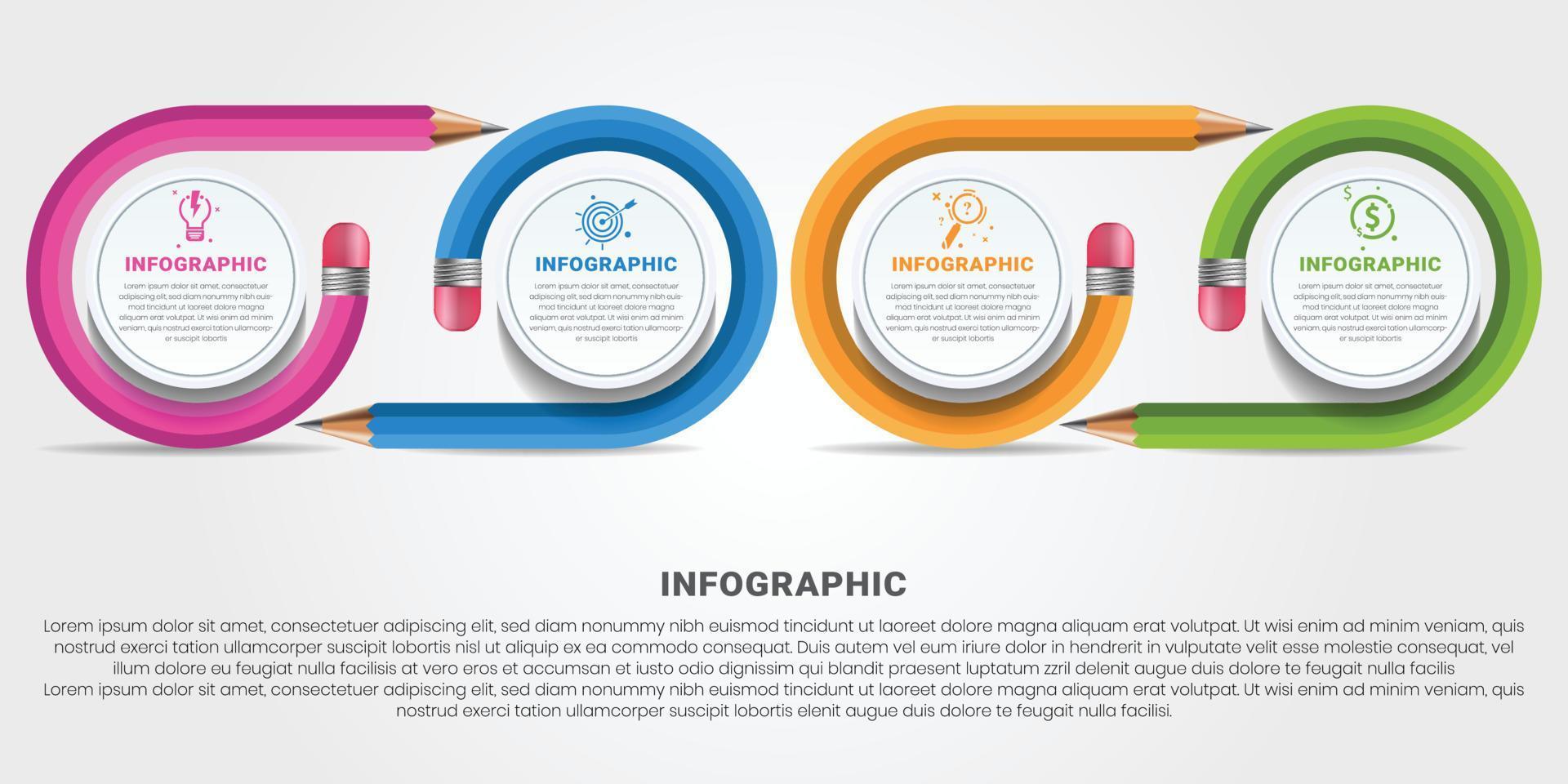 Creative infographic pencil vector