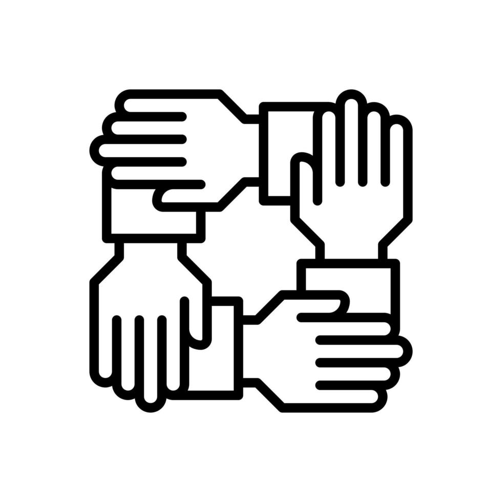 collaboration business icon flat line style vector for graphic and web design