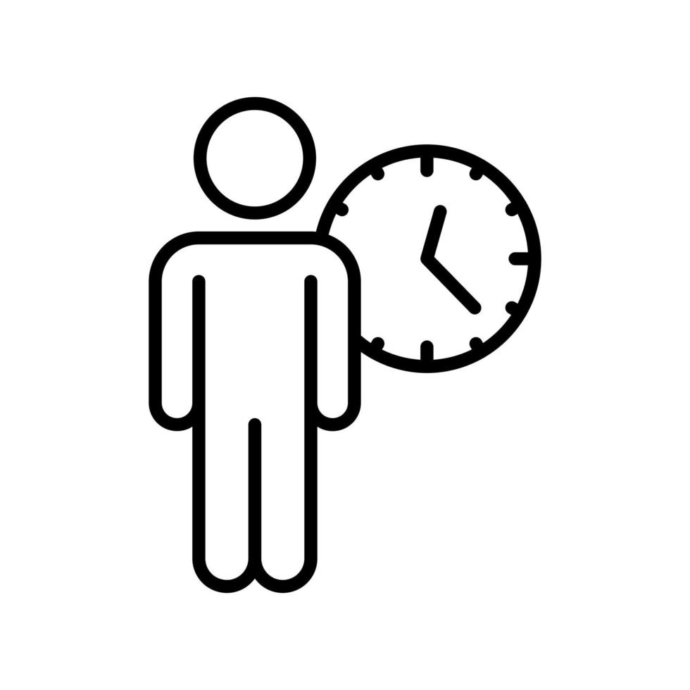 person hour business icon flat line style vector for graphic and web design