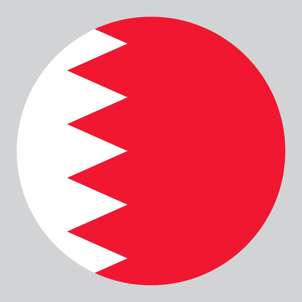 flat circle shaped Illustration of Bahrain flag vector