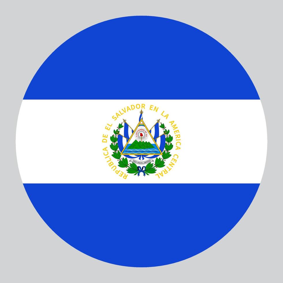 flat circle shaped Illustration of El Salvador flag vector