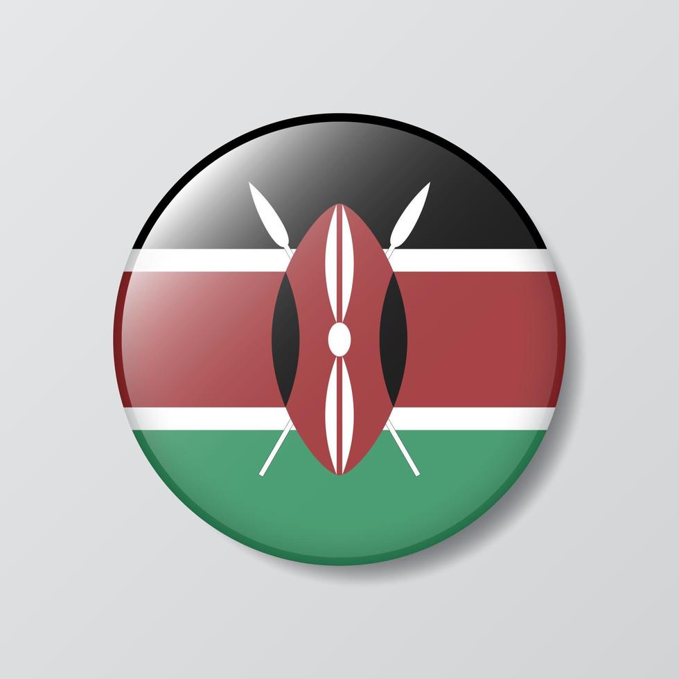 glossy button circle shaped Illustration of Kenya flag vector