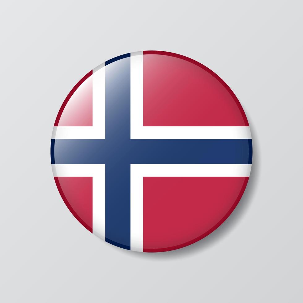 glossy button circle shaped Illustration of Norway flag vector