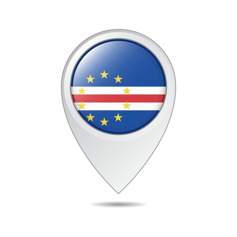 map location tag of cape verde flag vector