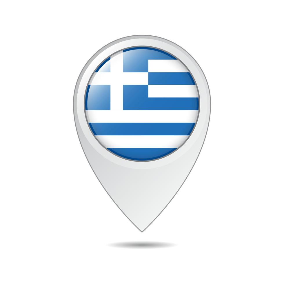 map location tag of Greece flag vector