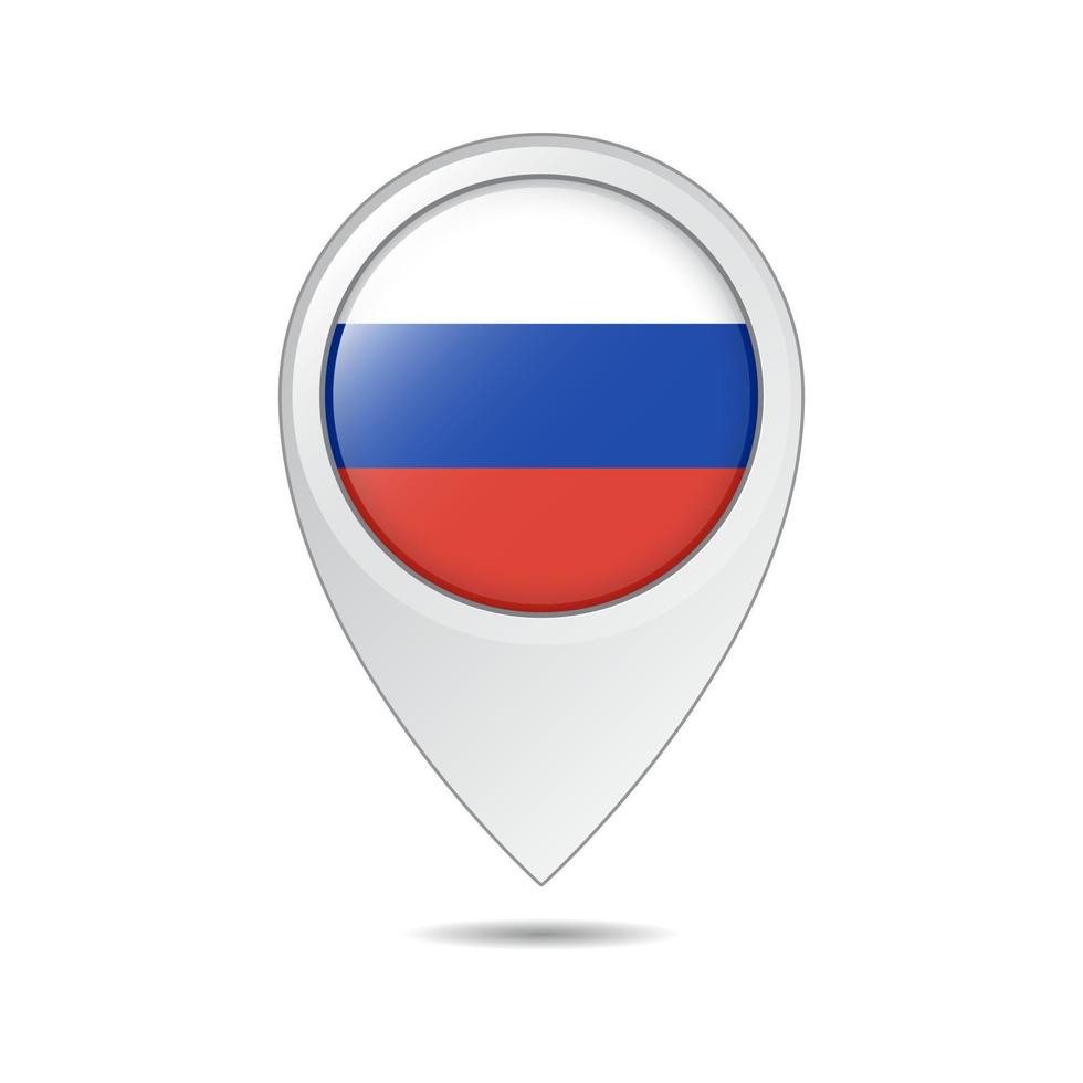 etiqueta de ubicación del mapa de la bandera de rusia vector