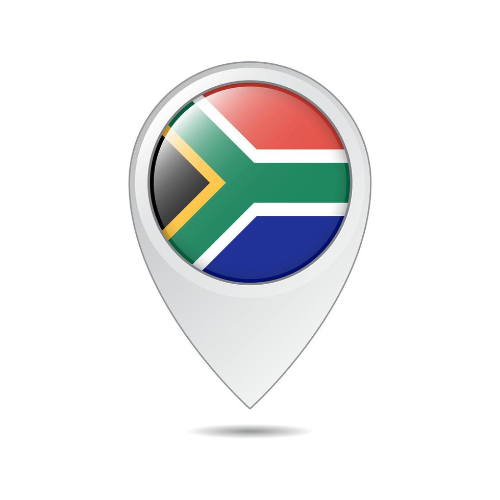 etiqueta de ubicación del mapa de la bandera de Sudáfrica vector