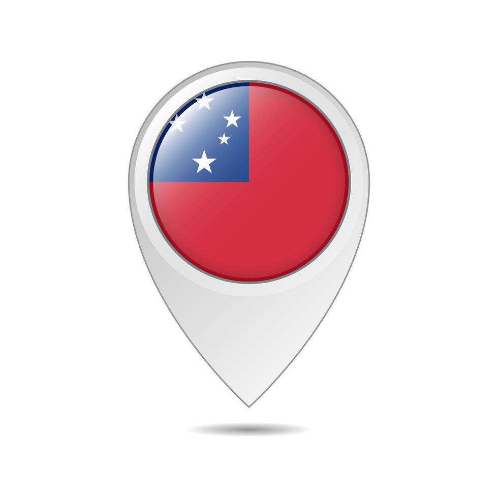 map location tag of Samoa flag vector