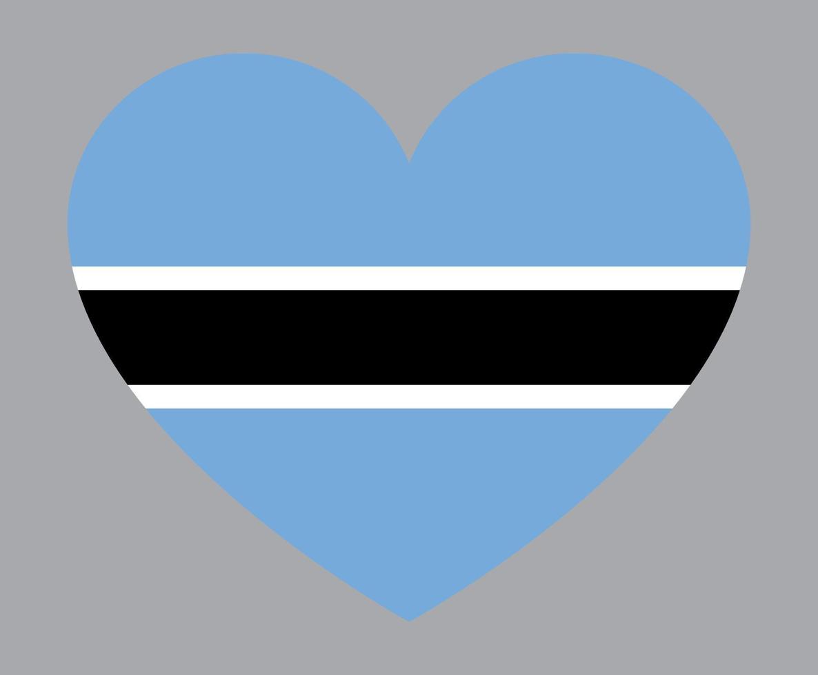 flat heart shaped Illustration of botswana flag vector