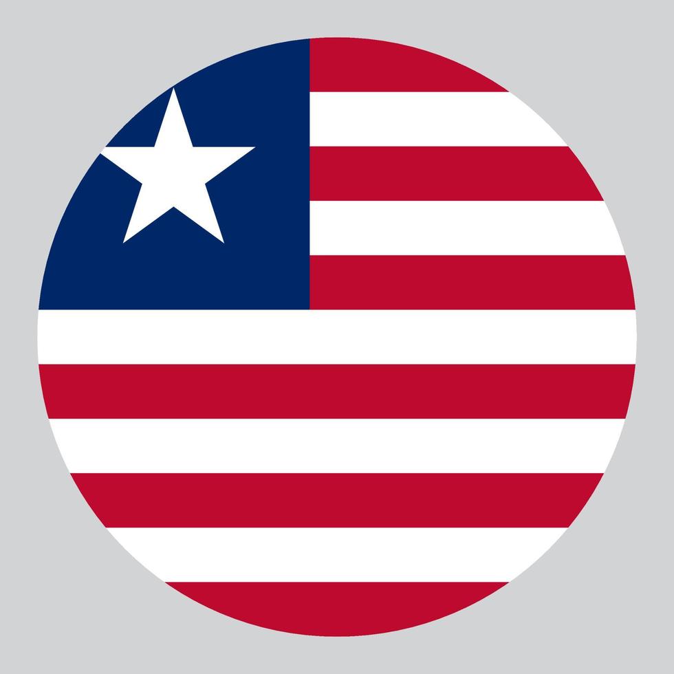 ilustración en forma de círculo plano de la bandera de liberia vector