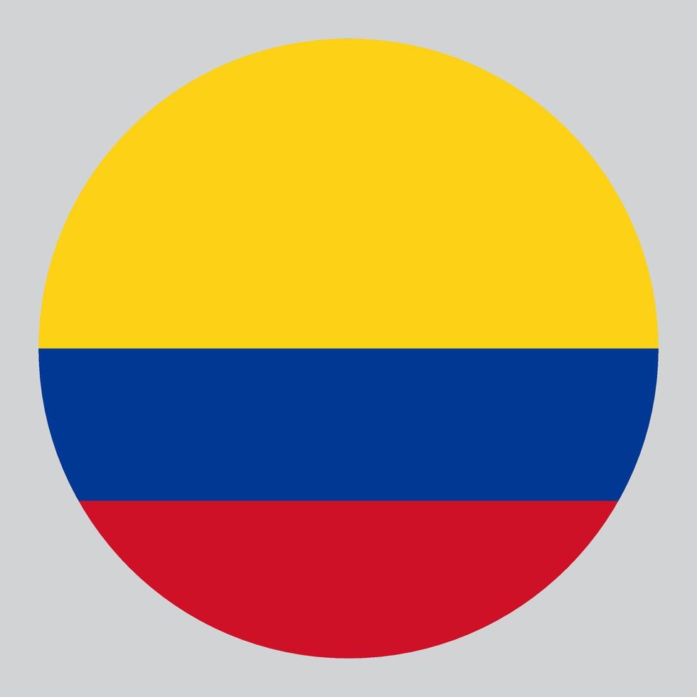 flat circle shaped Illustration of Colombia flag vector