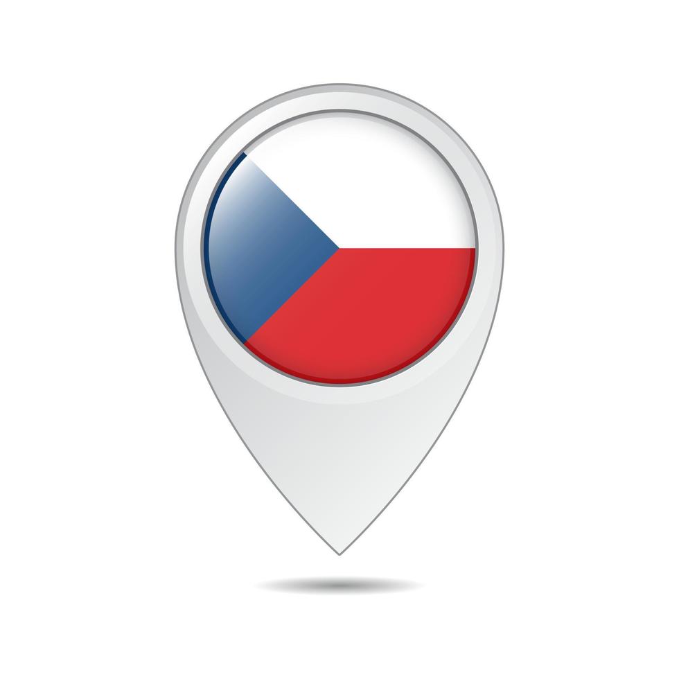 map location tag of Czech Republic flag vector
