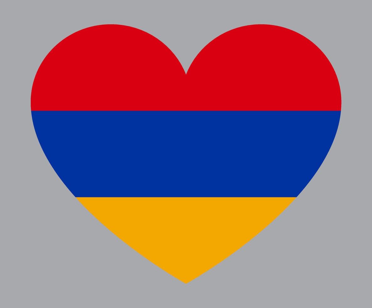 flat heart shaped Illustration of Armenia flag vector