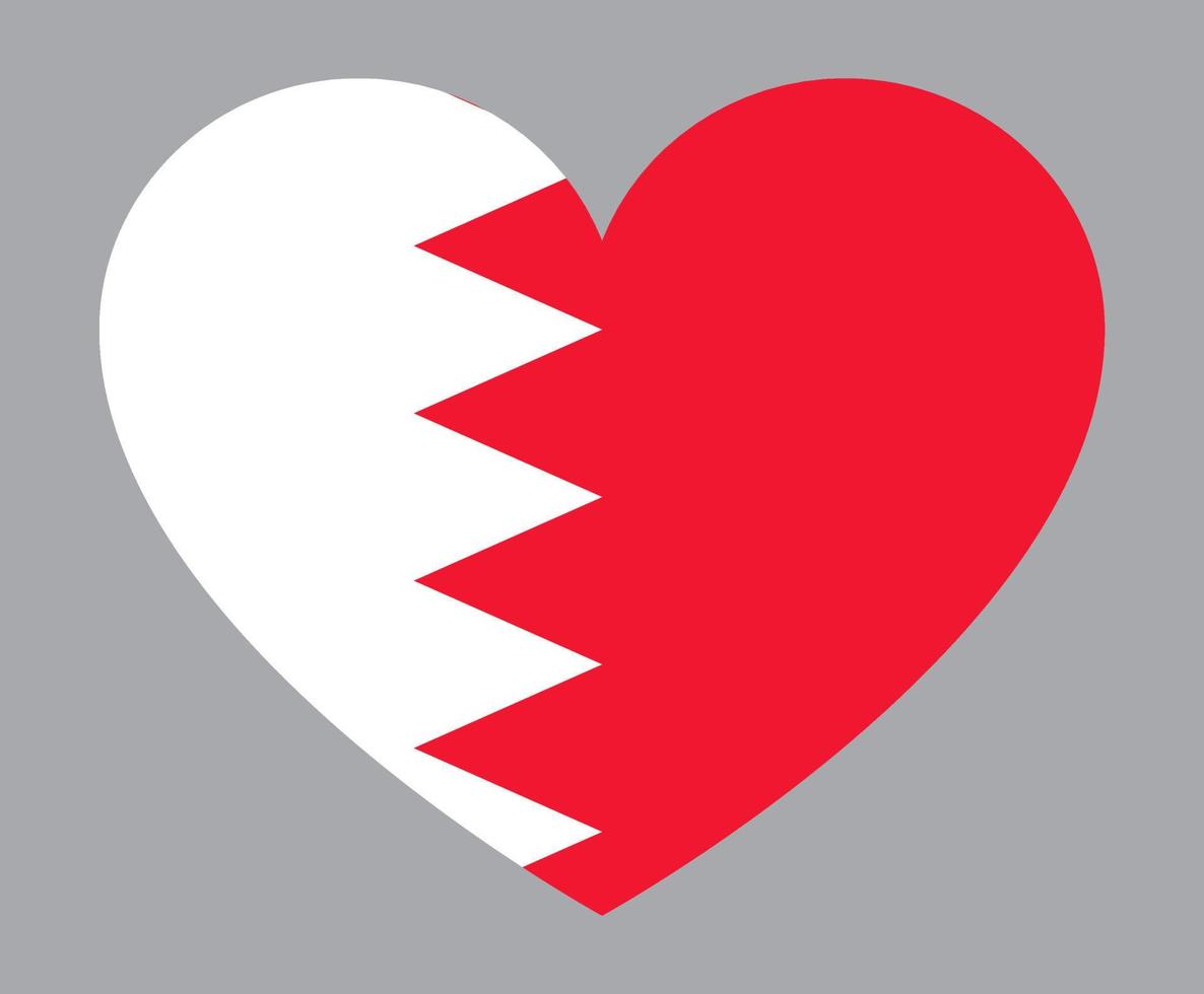 flat heart shaped Illustration of Bahrain flag vector