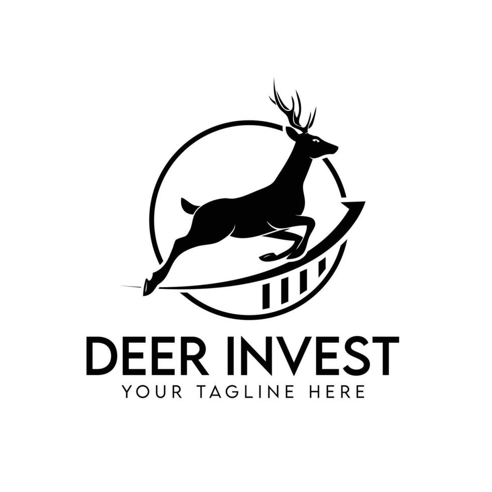 Deer investment financial logo - Deer financial growth logo template vector
