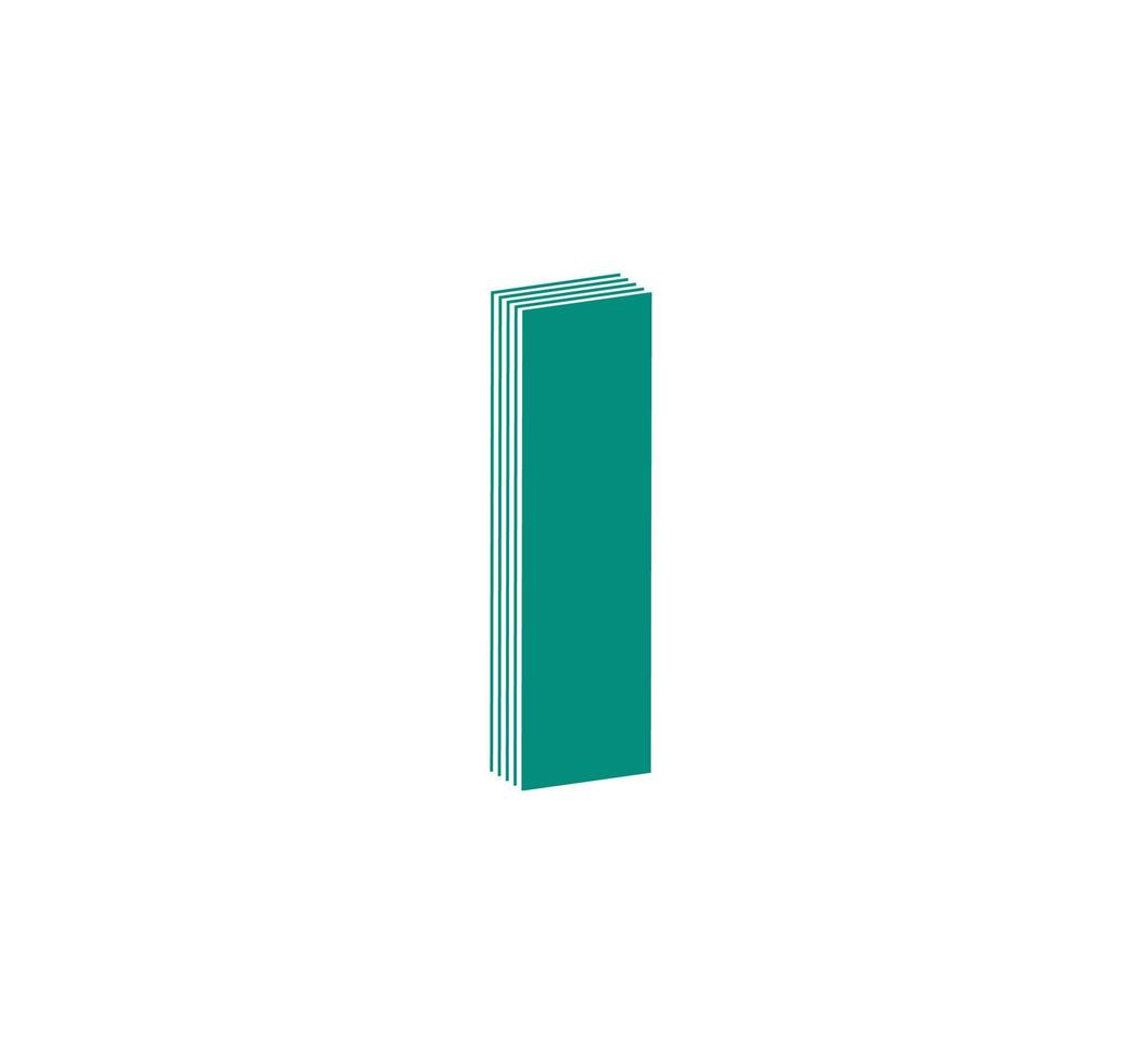 3D Linear modern logo of letter I. Number in the form of a line strip. Linear abstract design of alphabet number character and letter. logo, corporate identity, app, creative poster and more. vector