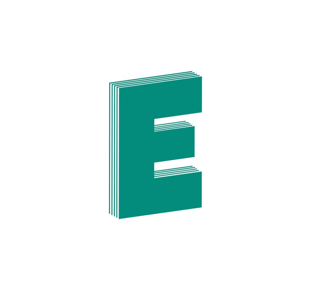 3D Linear modern logo of letter E. Number in the form of a line strip. Linear abstract design of alphabet number character and letter. logo, corporate identity, app, creative poster and more. vector